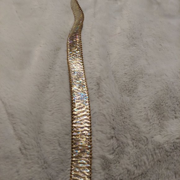 Belts by Simon silver metallic leather large belt with gold hardware main image 4